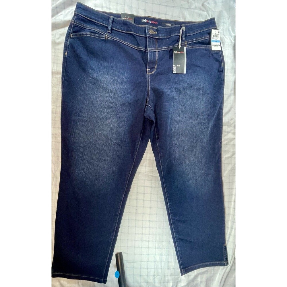 NWT Style & Co. Mid-Rise Ankle Jeans - Women's Plus 20W - Dark Wash